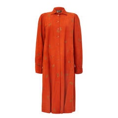 1980s Jean Muir Orange Suede Coat