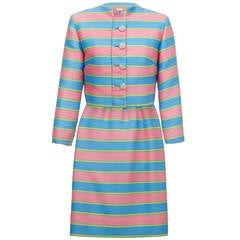 Vintage 1960s Striped Three Piece Couture Suit