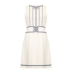 1960s Louis Feraud White Applique Dress 12