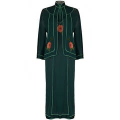 1970s Lesley Sandra Green Dress and Jacket Set 9