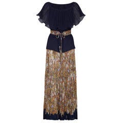 1970s Printed Maxi Skirt and Top Set 5