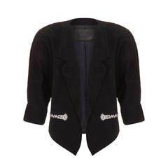 1980s Claude Montana Black Suede Jacket 5