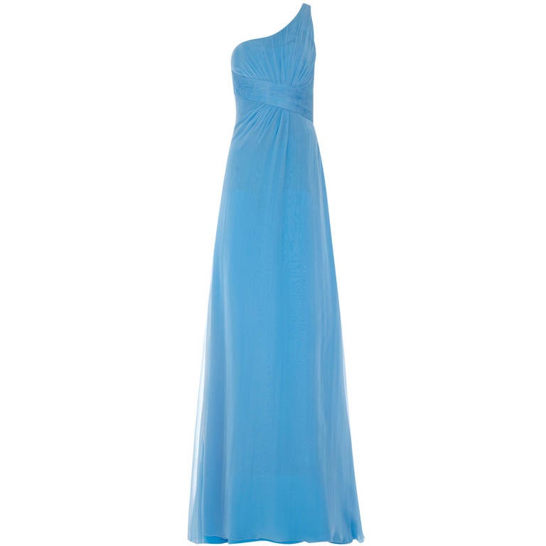 2000s Versace Silk Turquoise Gown