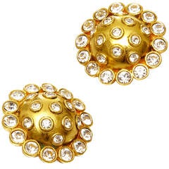 1980s Chanel Large Rhinestone Earrings 11