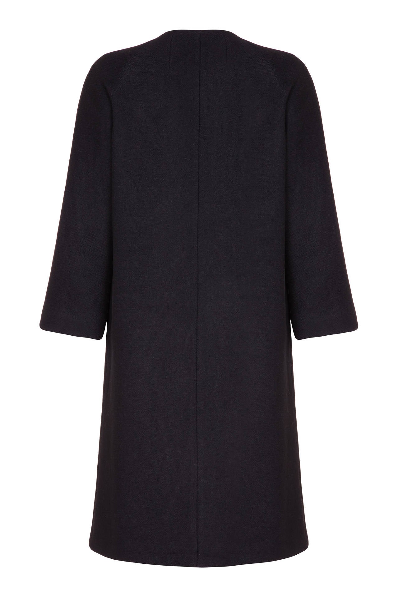 1960s Stylish Black Wool Mod Coat For Sale at 1stdibs