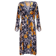 1920s Burnout Velvet Blue & Orange Flapper Dress & Jacket 10