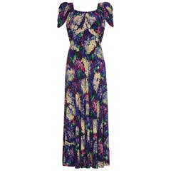 1930s Crepe Floral Bonwit Teller Dress