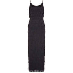Vintage 1960s Black Tassle Dress