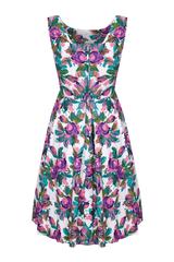 1950s Ascot Model Abstract Rose Print Cotton Dress