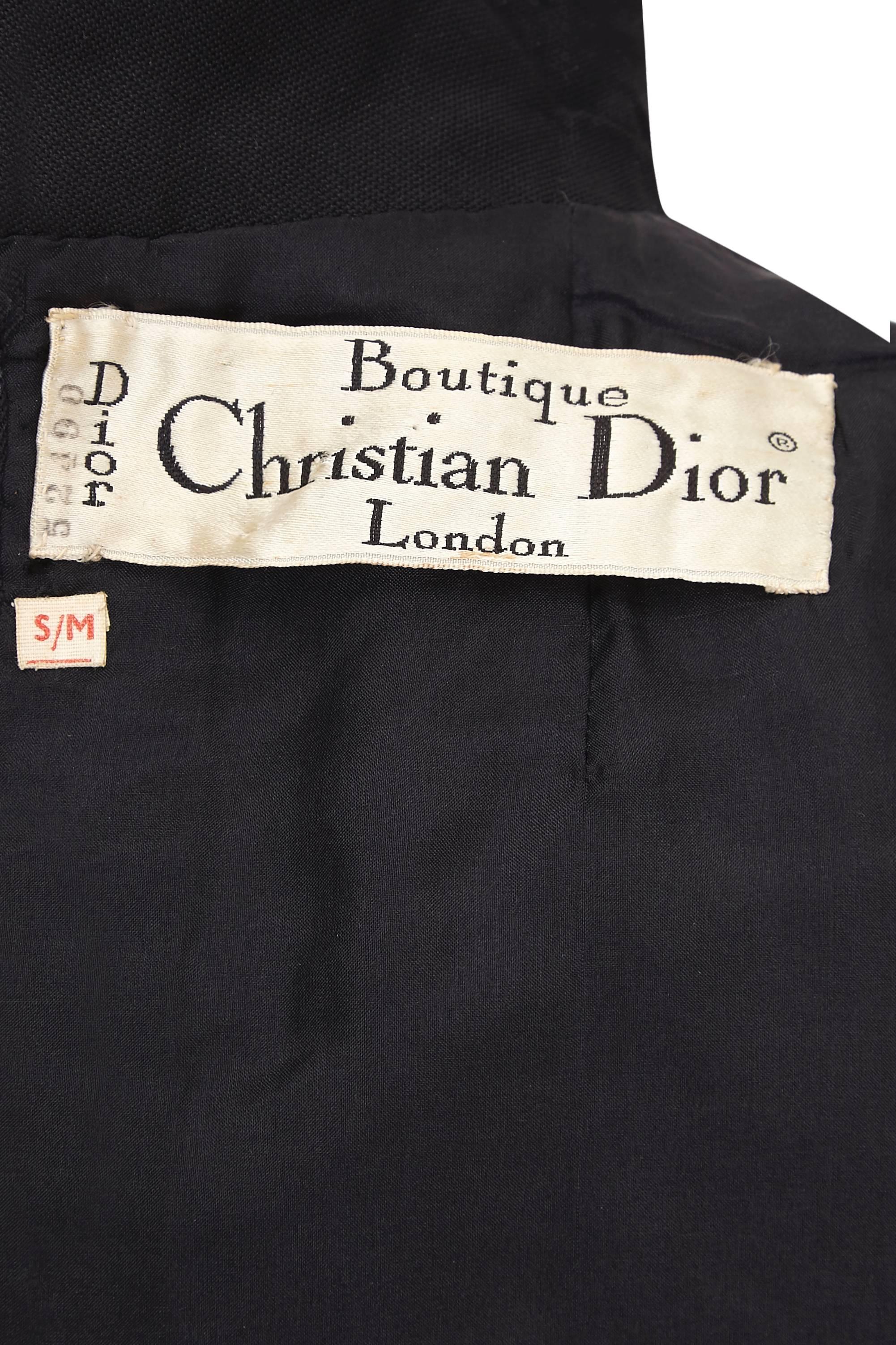 1960s Christian Dior Black Silk Tunic  In Excellent Condition In London, GB