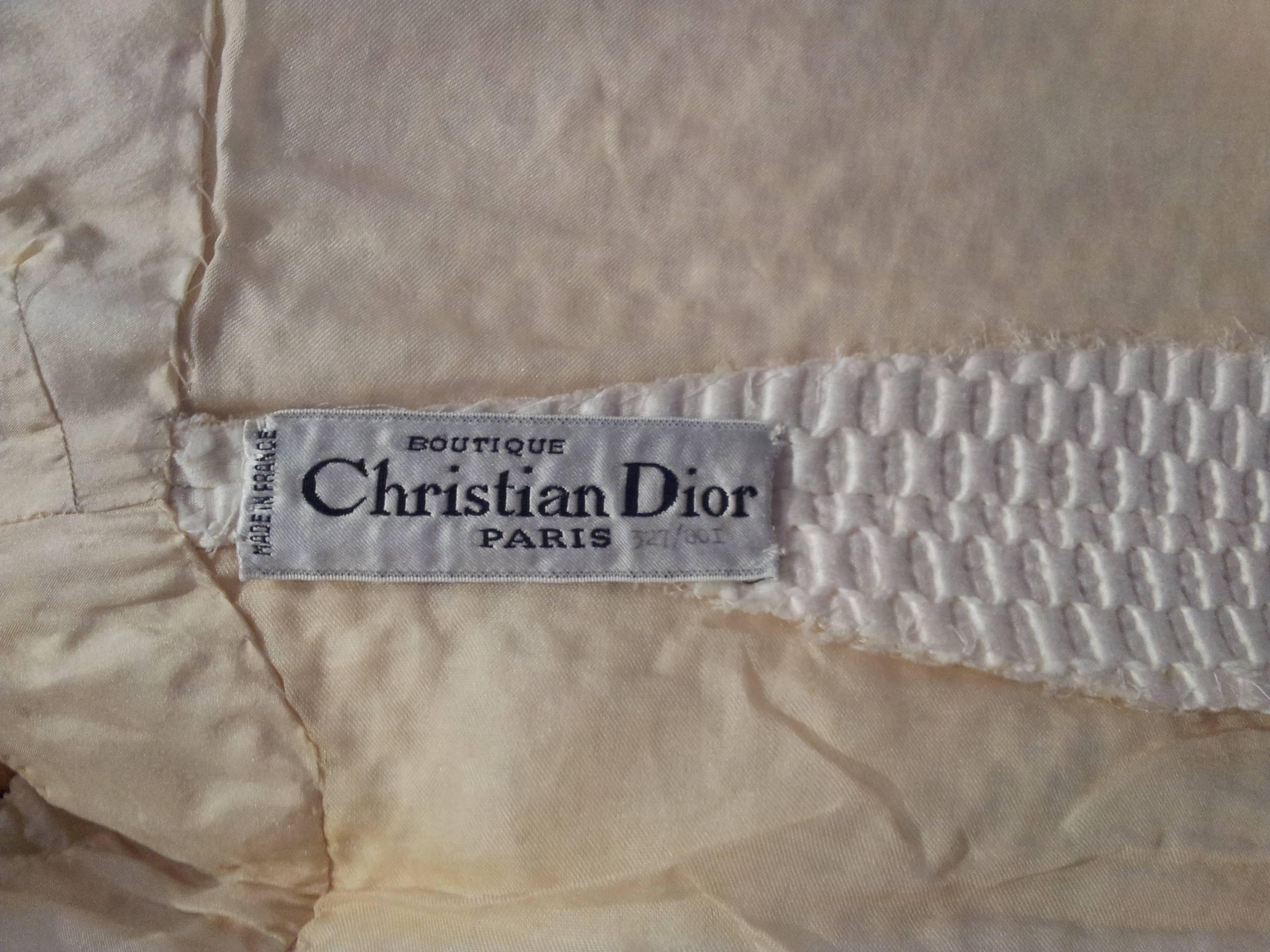 White 1960s Christian Dior Beaded Silk Dress