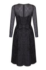 1960s Black Organza Dress With Ribbon Work