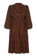 1970s Jean Muir Novelty Print Silk Dress