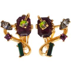 1980s Christian Lacroix Gem Set Earrings 12