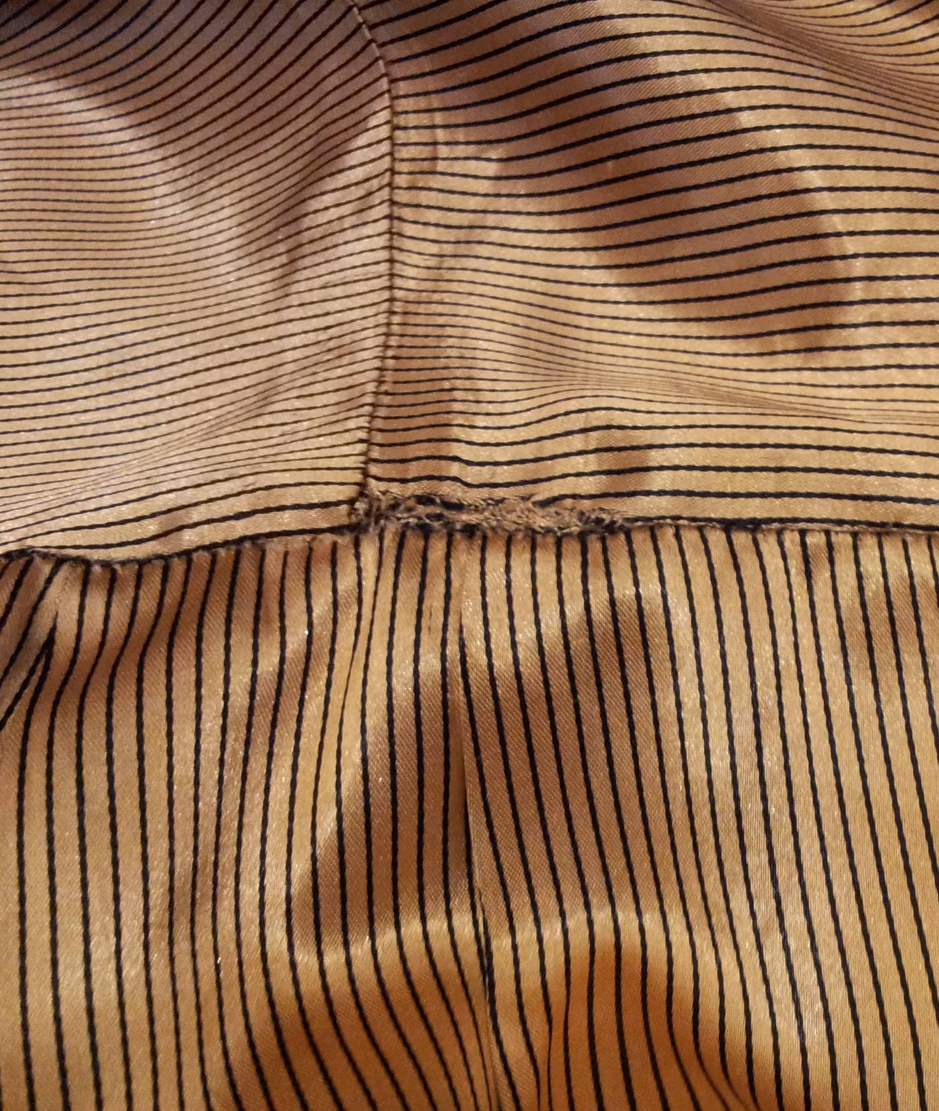 Brown 1940s Vintage Gold Satin Dress