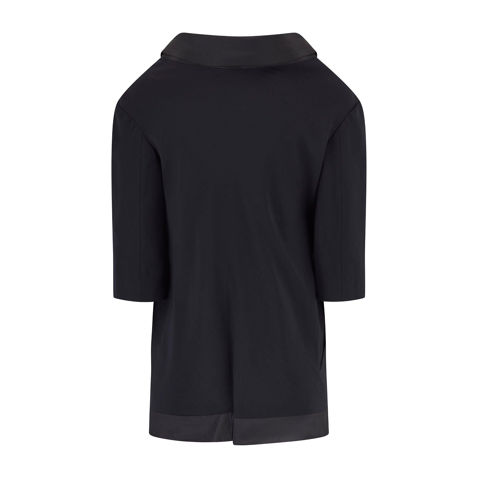 Noir 2001 Yamamoto Runway Documented Veste chemise drapée noire en vente