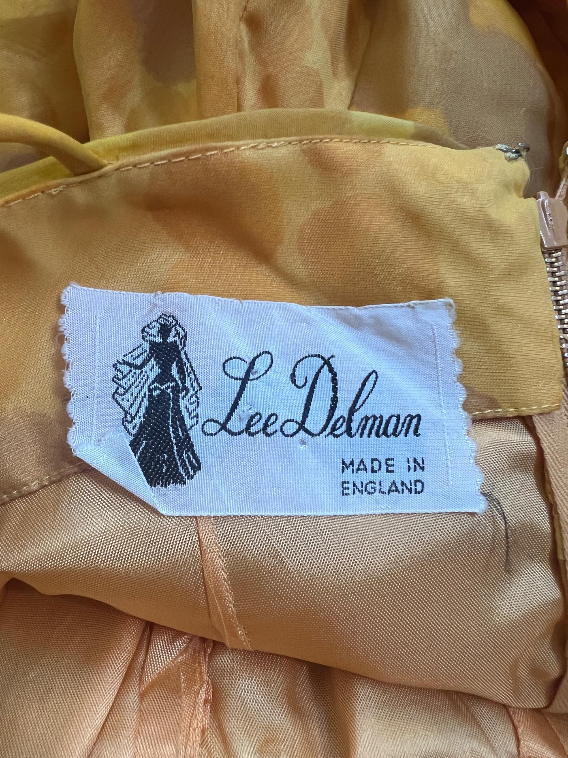 1960 - Delman - Robe en mousseline imprimée à bulles - Jaune en vente 1