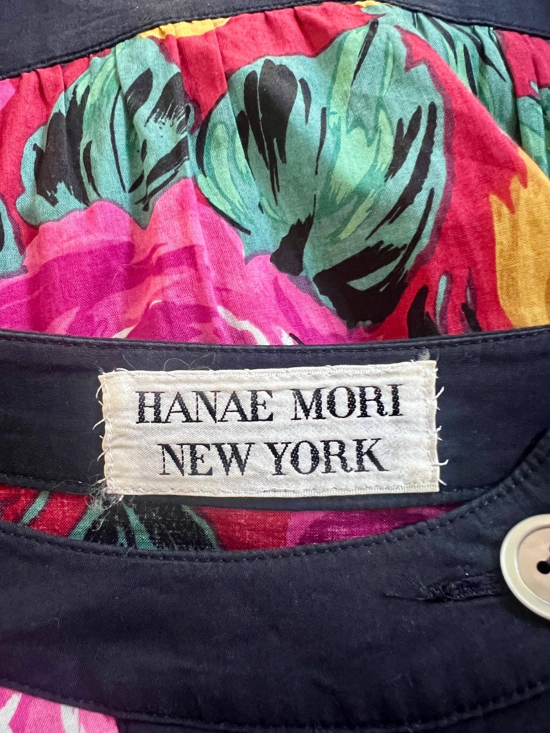 Robe mi-haute en coton à fleurs Hanae Mori, années 1980 Pour femmes en vente