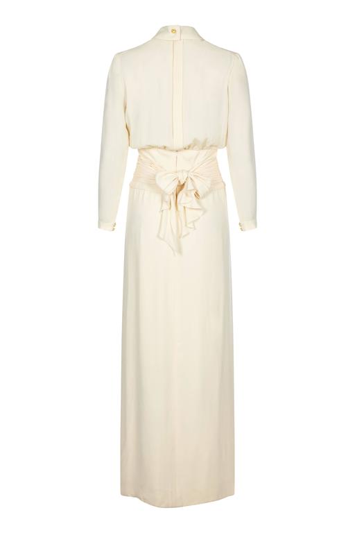 1980s Chanel Cream Silk Dress at 1stDibs | cream silk dresses