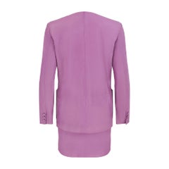 2019 Gucci Runway Documented Lilac Leather Skirt Suit