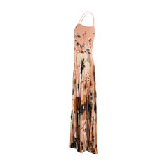 2012 Gucci Documented Peach Floral Maxi-Dress