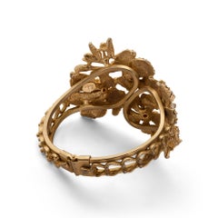 Bracciale floreale Hobé in oro e strass degli anni '50