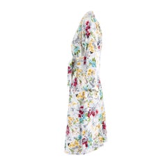 1950s Denham Grey Floral Cotton Wrap-Dress