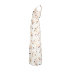2010s Nina Ricci Off White Floral Tulle Maxi Dress
