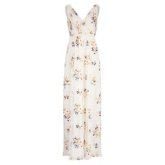 2010s Nina Ricci Off White Floral Tulle Maxi Dress