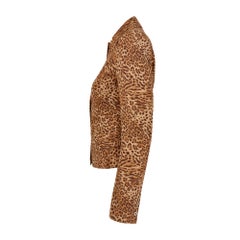 1990s Versace Leopard Print Silk Jacket