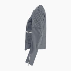 2012 Nicolas Ghesquière for Balenciaga Grey Leather Motorcycle Jacket