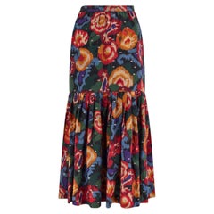 1986 Ungaro Documented Parallele Floral and Lamé Skirt