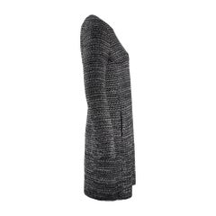 2012 Chanel Charcoal Grey Metallic Tweed Dress with Geode Buttons