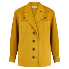 1990s Yves Saint Laurent Mustard Cotton Safari-Style Jacket