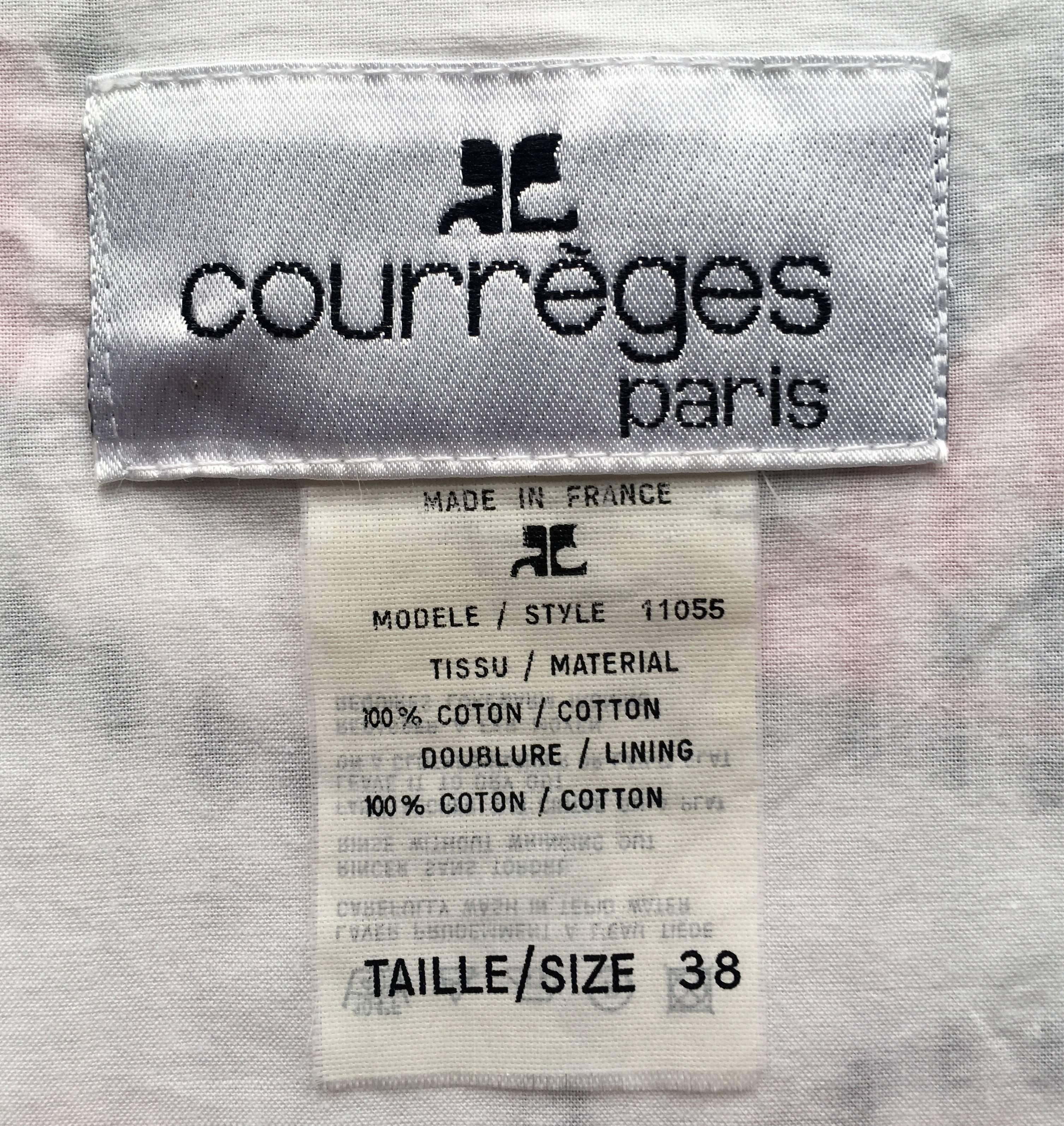 1980s Courreges Peplum Top with Graphic Floral Print  In Excellent Condition In London, GB