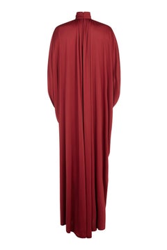 1970er Yuki Seidenjersey Drapierkleid In Tiefem Rost