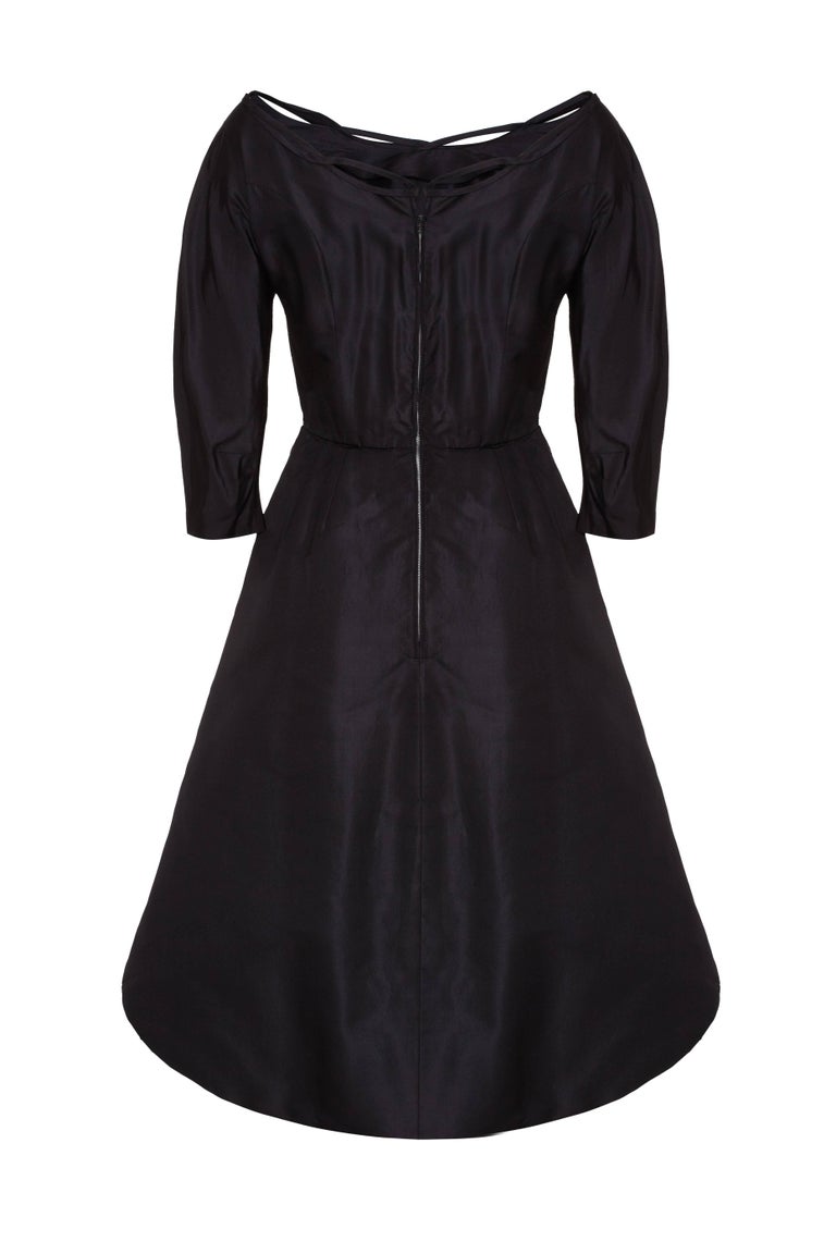 Ceil Chapman Matador Style Black Silk Dress, 1940s at 1stDibs | 1940s ...