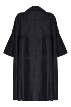 Harvey Nichols Black Silk Evening Swing Duster Coat, 1950s