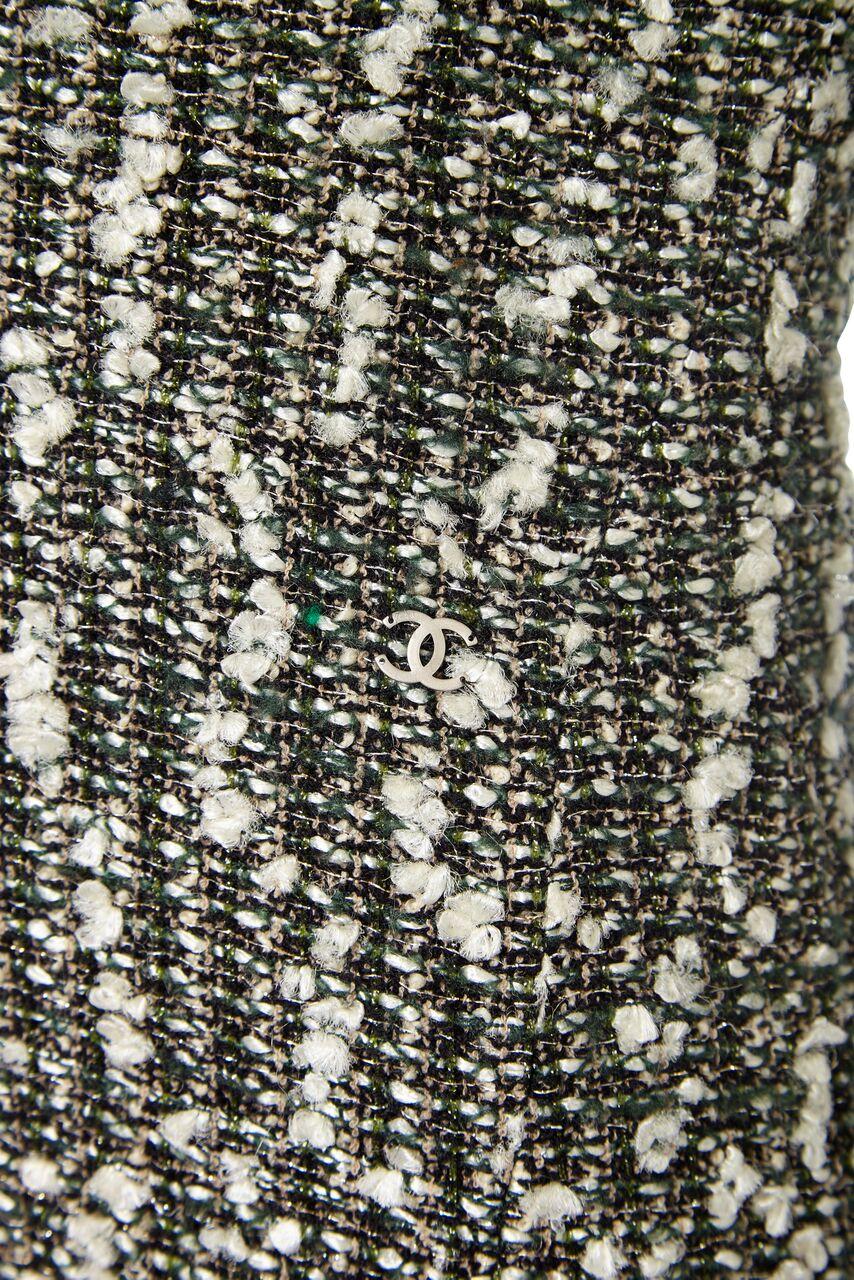 Gray Chanel Grey and White Fantasy Tweed City Dress, 2004 