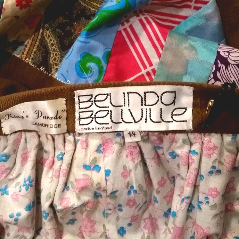 Belinda Belville 1970s Brown Cotton Patchwork Peasant Skirt at 1stDibs ...