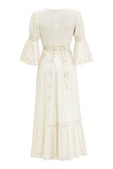 1970s White Cotton Vintage Mexican Wedding Dress