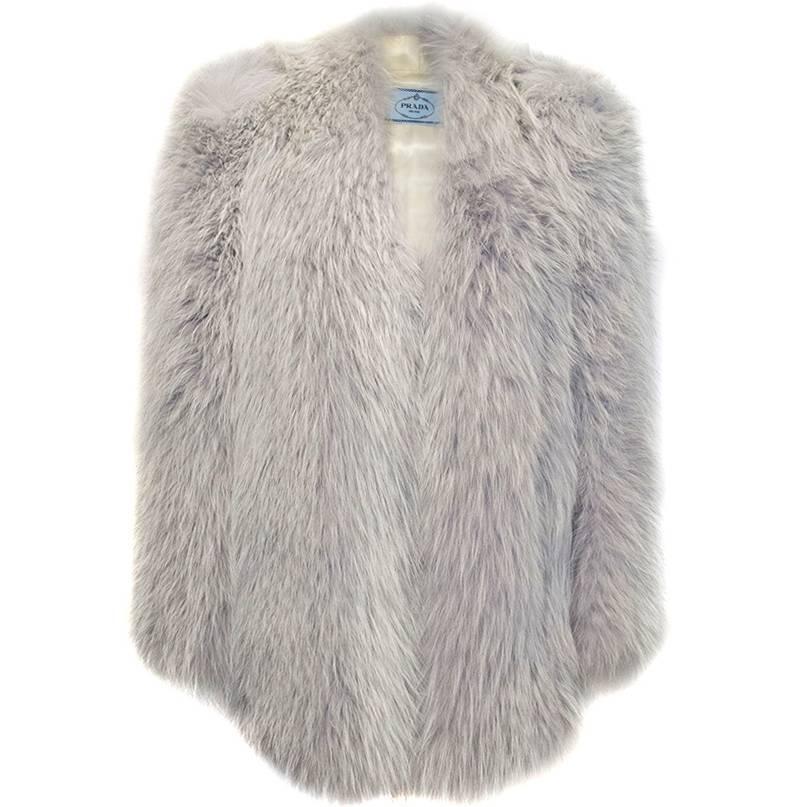 Prada Blue Fox Fur Coat