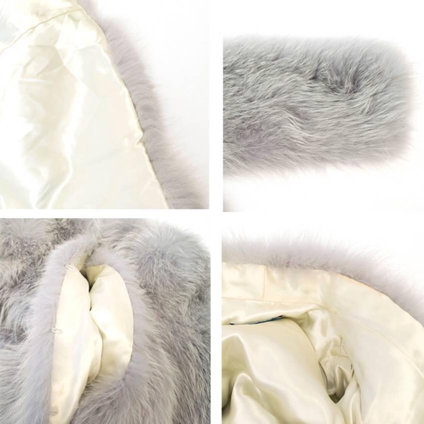 Gray Prada Blue Fox Fur Coat