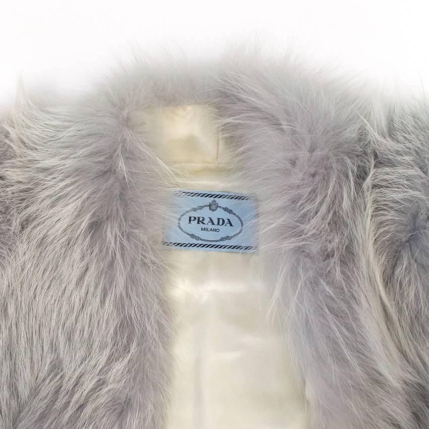 Prada Blue Fox Fur Coat In Good Condition In London, GB