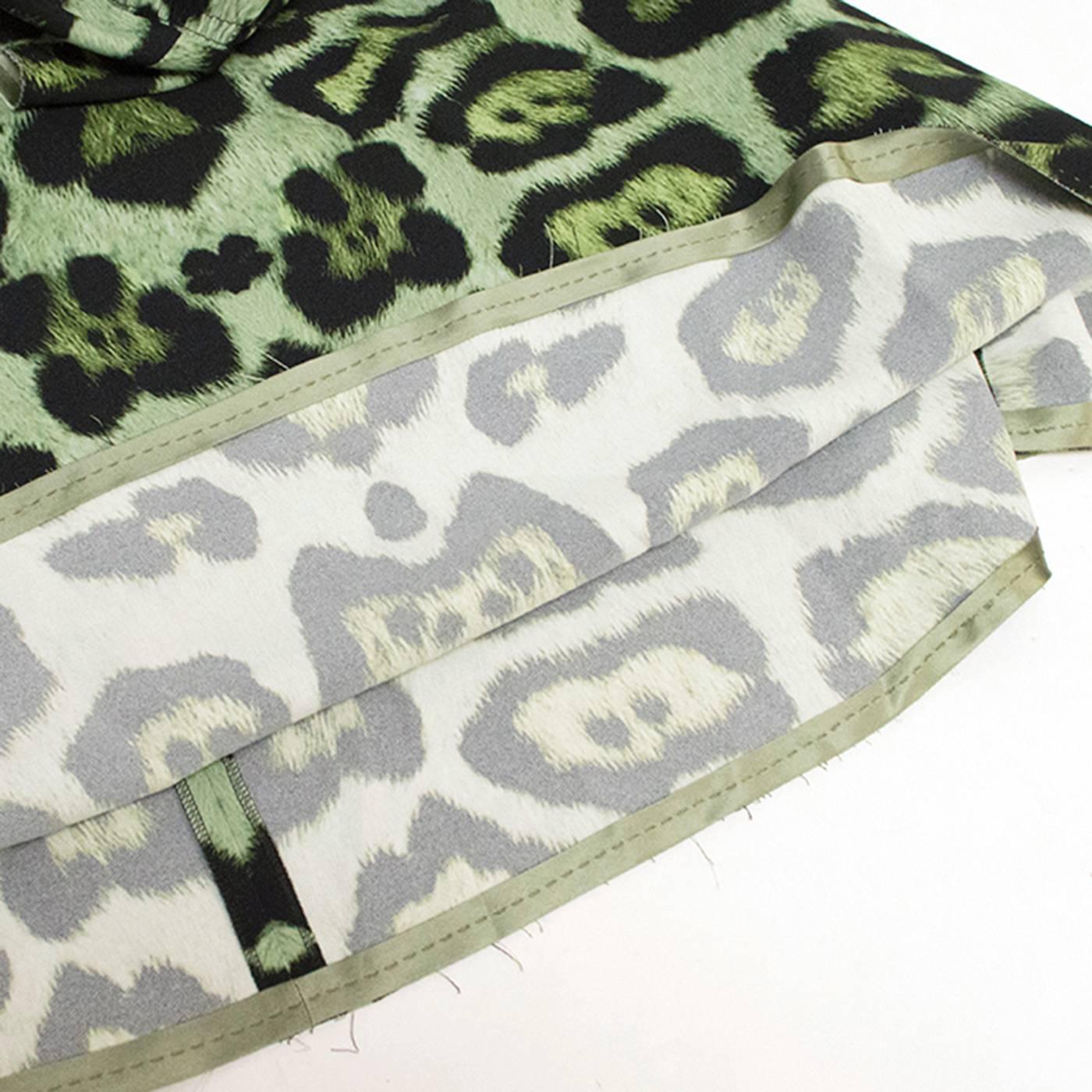 Givenchy Green Leopard Print Dress with Distressed Hem 1
