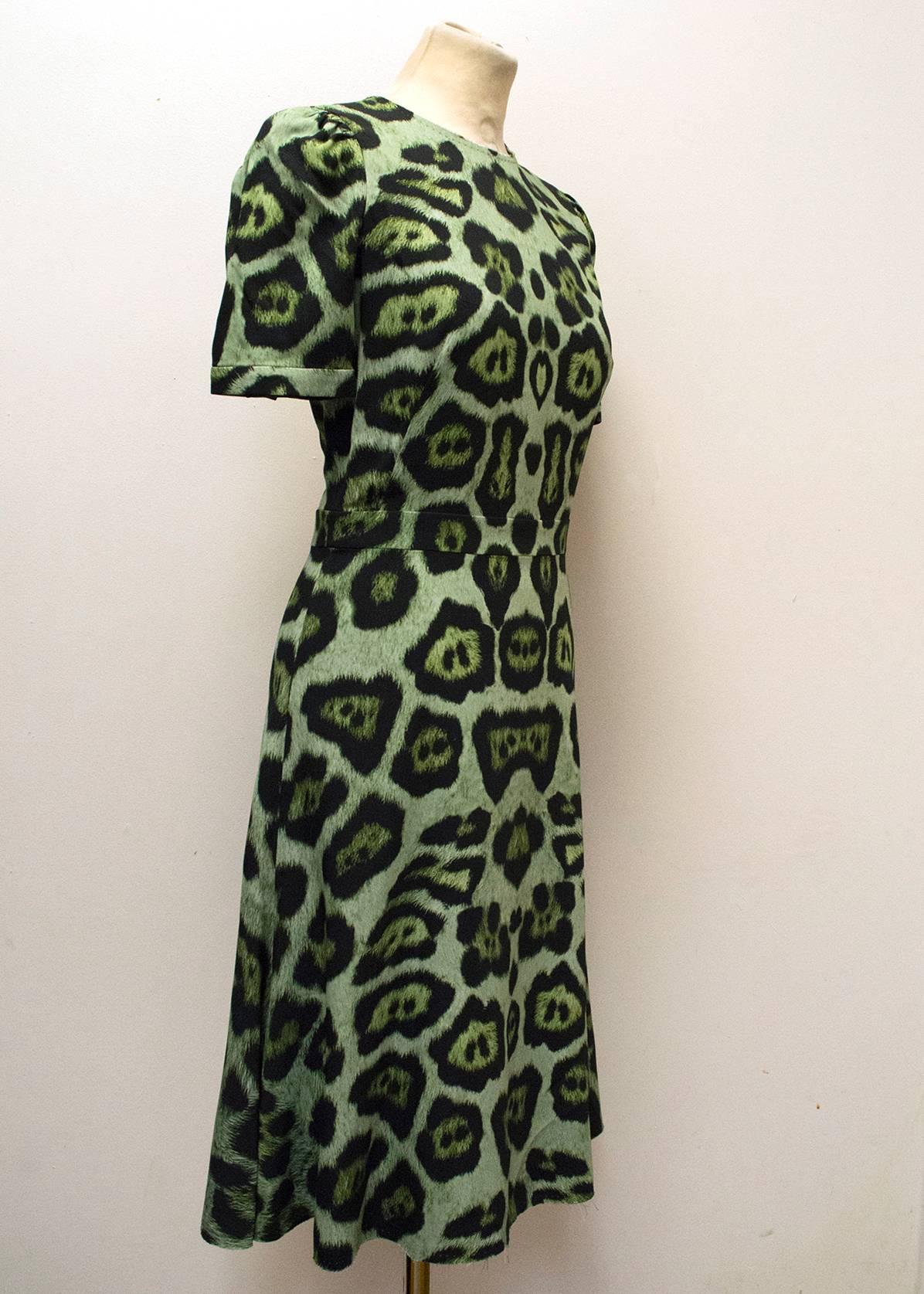 green leopard dress