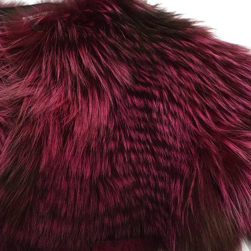 Oscar De La Renta Shocking Pink Fox Fur Bolero For Sale 4