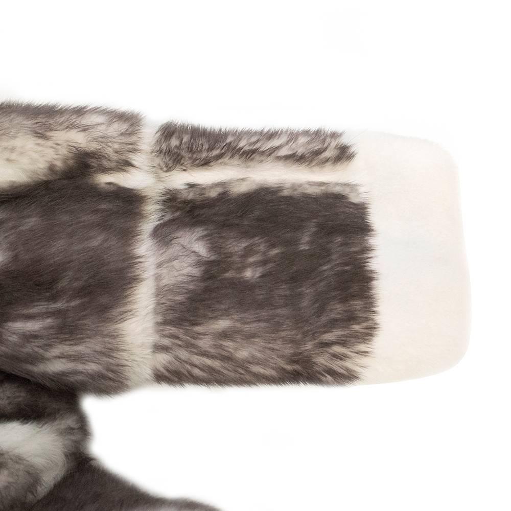 Matthew Williamson Taupe and Cream Rabbit Fur Coat For Sale 1