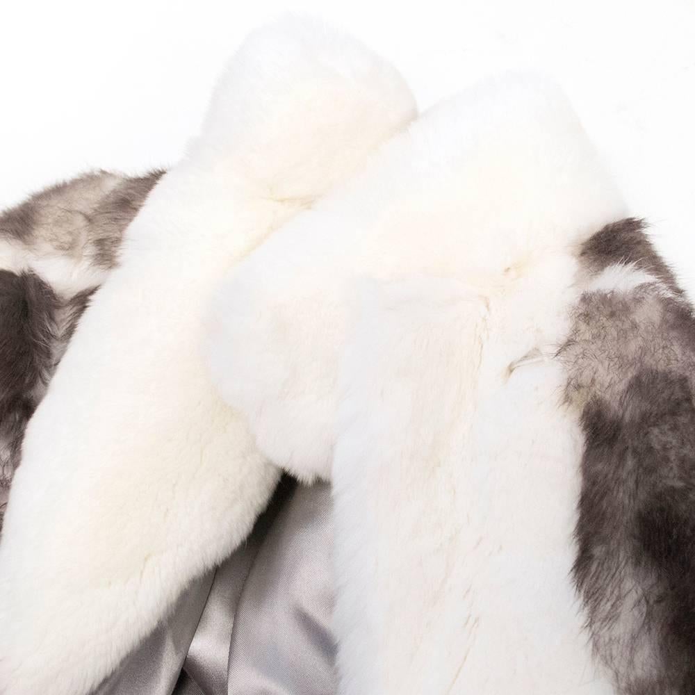 Matthew Williamson Taupe and Cream Rabbit Fur Coat For Sale 3