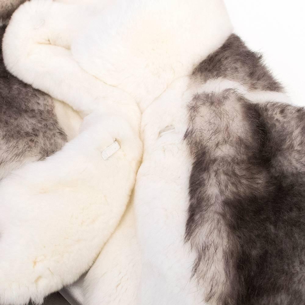 Matthew Williamson Taupe and Cream Rabbit Fur Coat For Sale 4